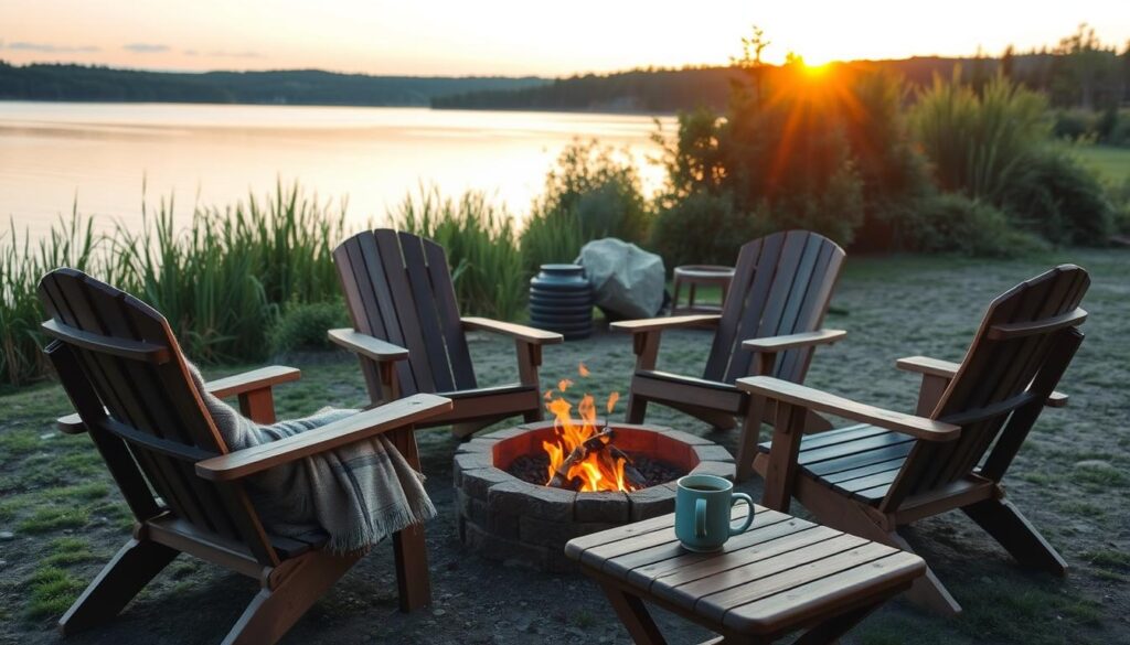 Carrying-folded-wood-Adirondack-chair-for-outdoor-event