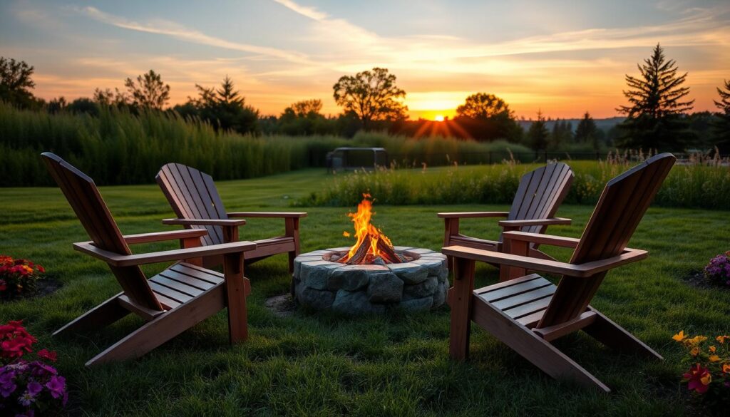 Person-easily-unfolding-wooden-Adirondack-chair-on-patio