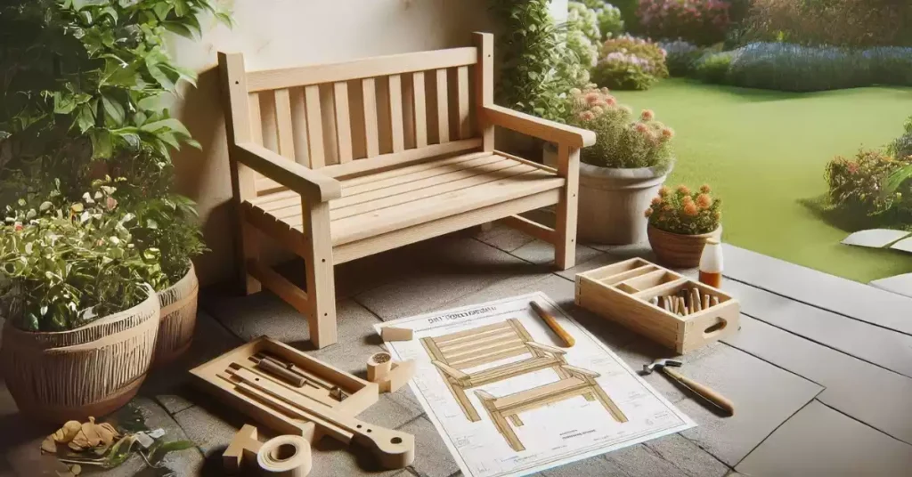 handmade-wooden-bench-with-Ted’s-Woodworking-plans