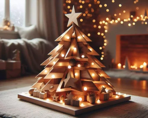 Wooden Christmas Tree with Lights – Perfect Holiday Decor