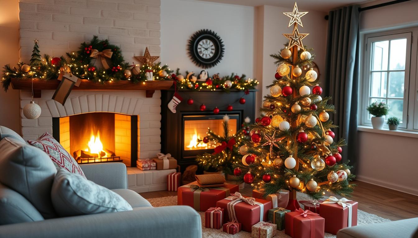 small-wooden-christmas-tree-decorated-with-twinkling-lights