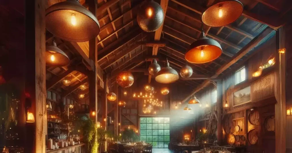 Warm-ambient-lighting-for-rustic-party-barns
