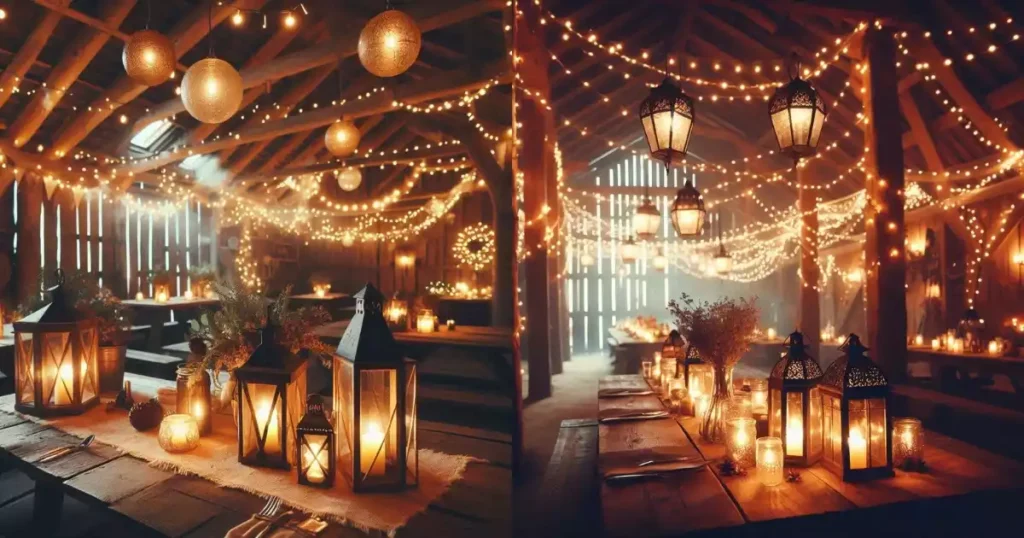 Festive-bulb-string-lights-for-party-barn-decor
