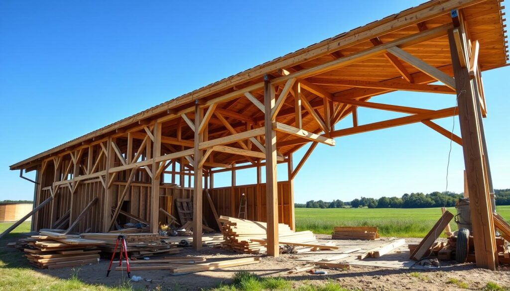 Rustic-post-and-beam-barn-construction-method
