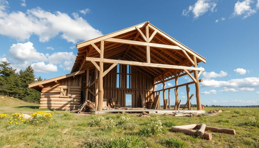 Sustainable-wooden-barn-building-process
