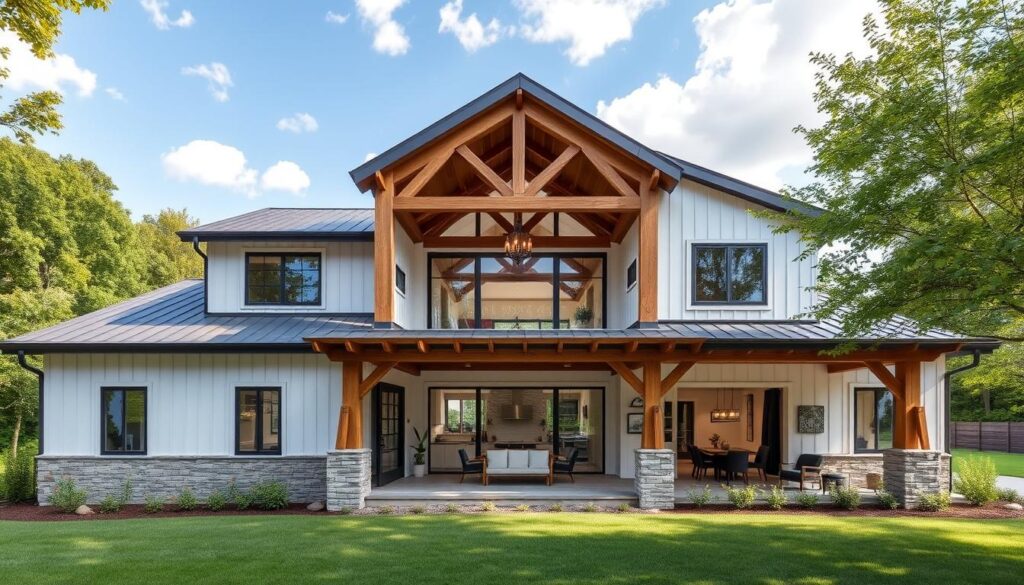 Rustic-two-story-barndominium-exterior-and-interior-ideas
