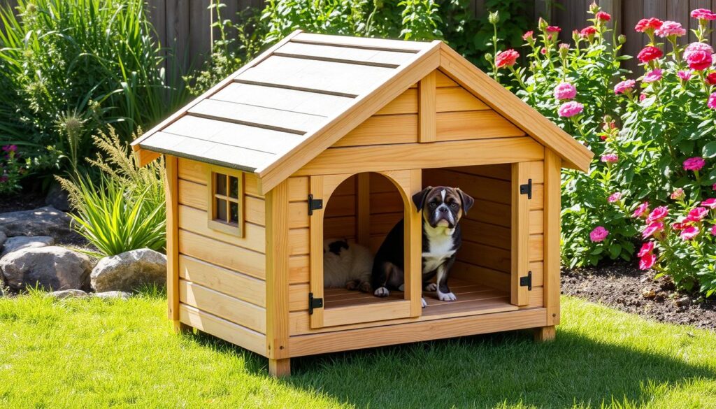 rustic-wooden-dog-house-for-outdoor-spaces
