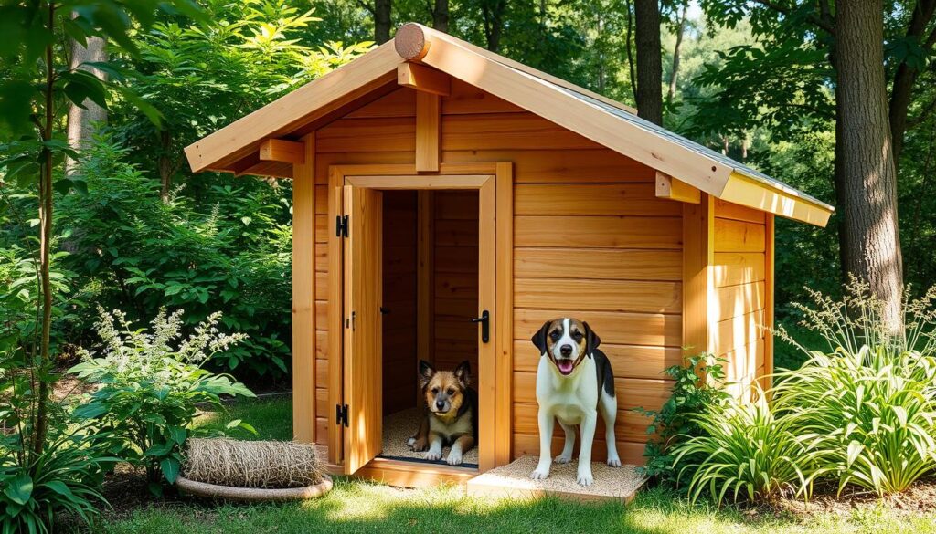 Elevated-Insulated-Wood-Dog-House-With-Removable-Roof-Panel