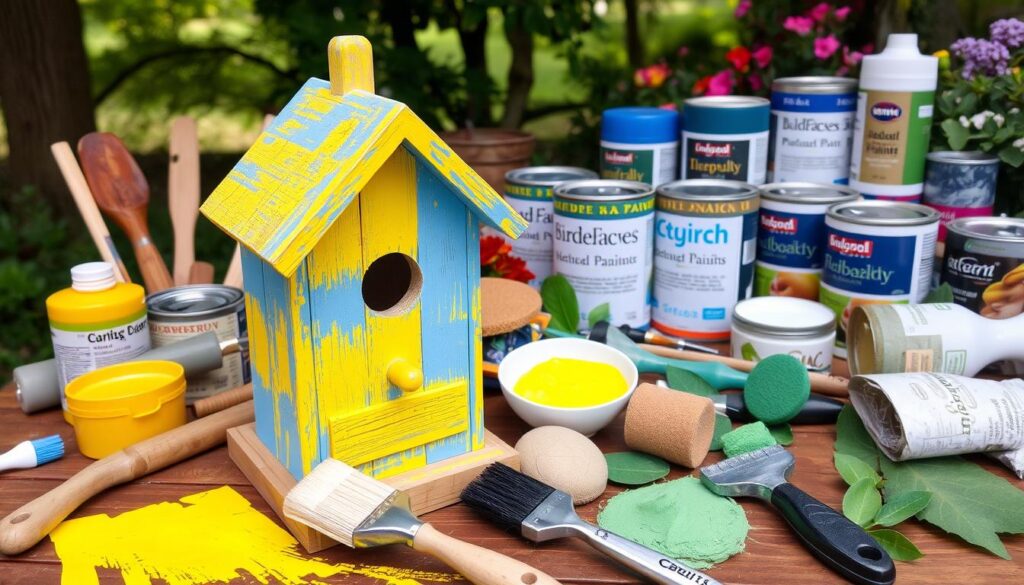 Whimsical-paint-ideas-wooden-birdhouses-with-flowers
