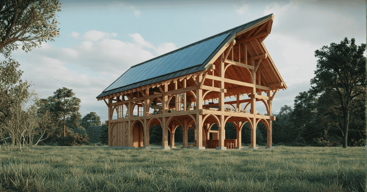 sustainable-timber-frame-barn-design-in-green-meadow-with-reclaimed-wood-beams-eco-friendly-architecture-solar-panels-and-detailed-joinery