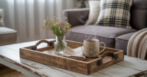 Read more about the article DIY Farmhouse Wooden Tray with Handles (Perfect Coffee Table Decor)