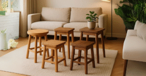 Read more about the article 20 Wooden Stool Designs for Living Room: From Rustic to Contemporary (2025 Trends)