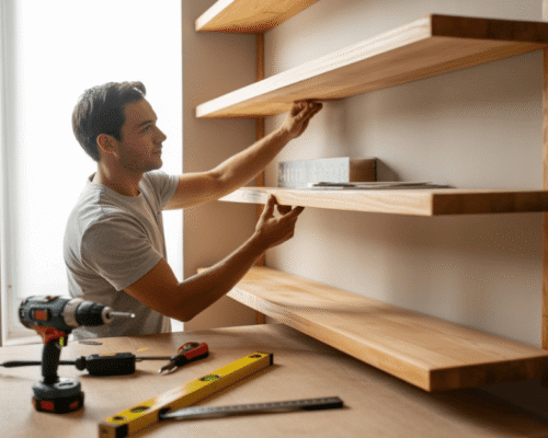 How to Build Floating DIY Wooden Shelves for Small Rooms and Apartments