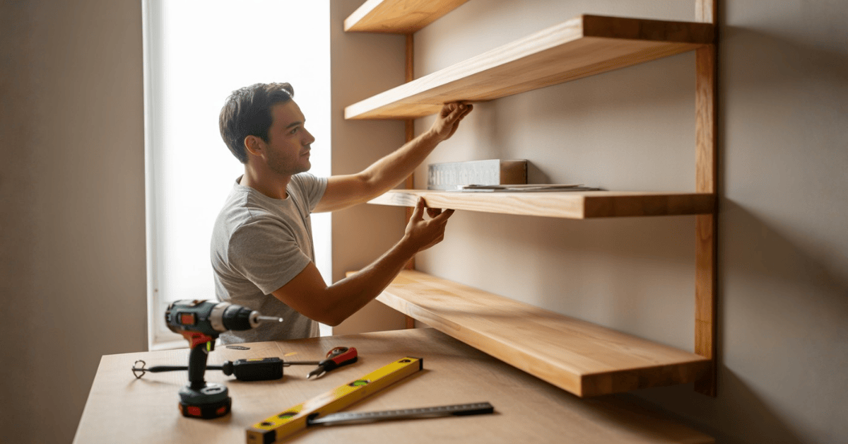 You are currently viewing How to Build Floating DIY Wooden Shelves for Small Rooms and Apartments