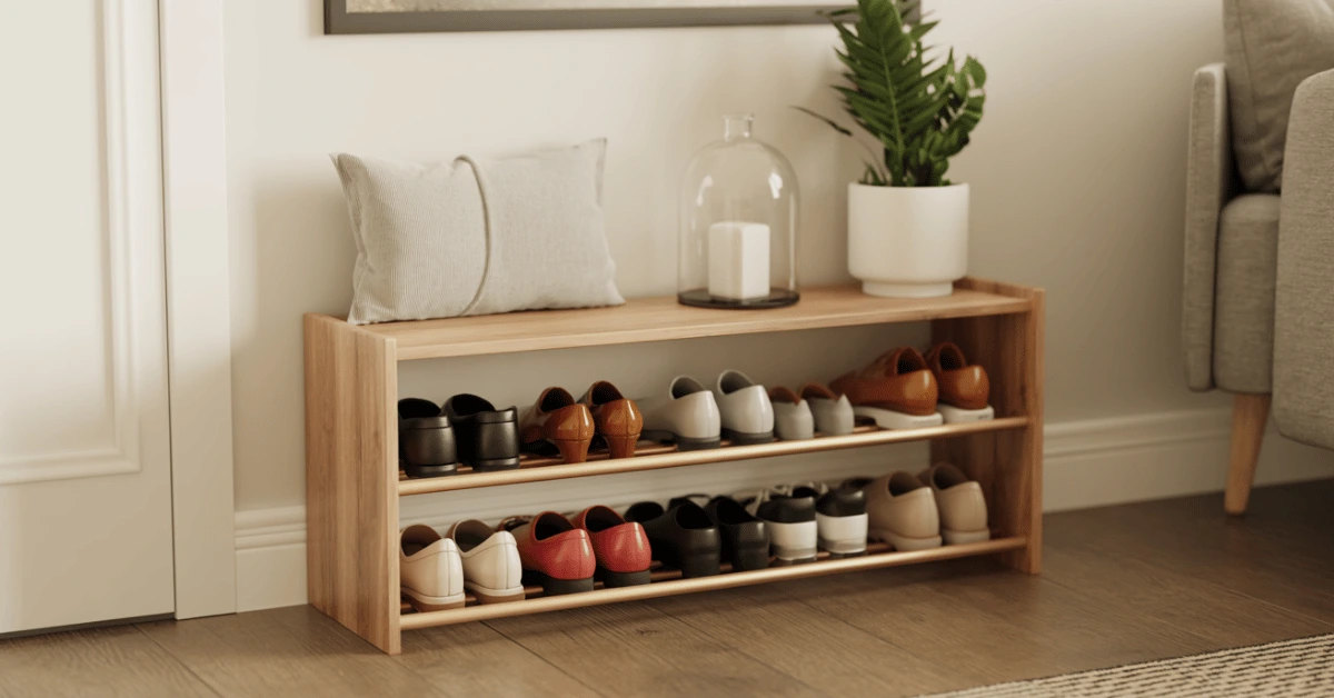 diy-wooden-shoe-rack-small-space-modern-entryway-design