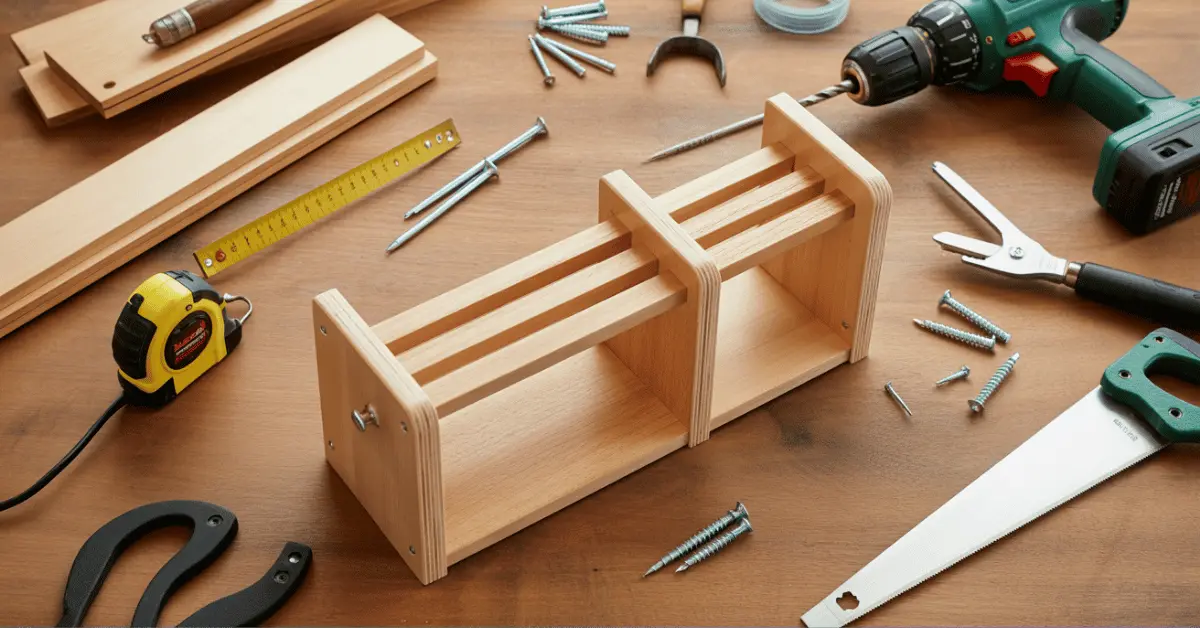 tools-and-materials-for-diy-wooden-spice-rack-project
