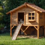 How built a two story rabbit house with a ramp