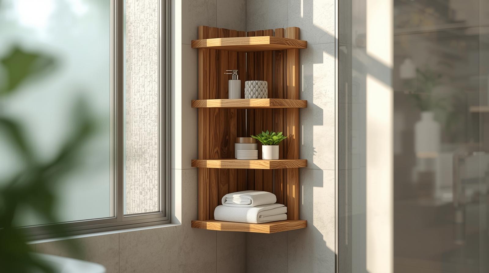 You are currently viewing DIY Corner Wooden Rack for Bathroom & Kitchen (Space-Saving Solution)