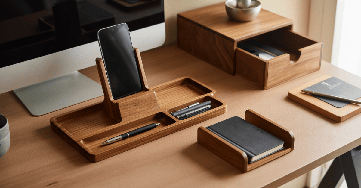 functional-desktop-accessories-wooden-desk-organizer-setup