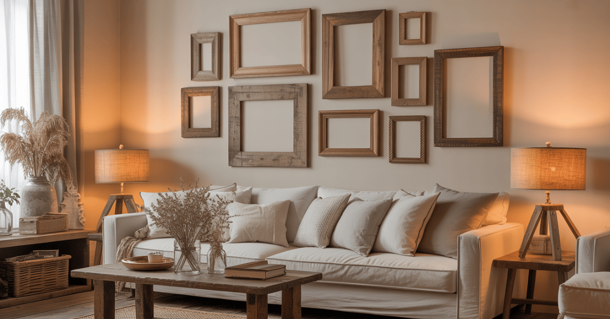 rustic-wooden-picture-frames-wall-decor-farmhouse-style 