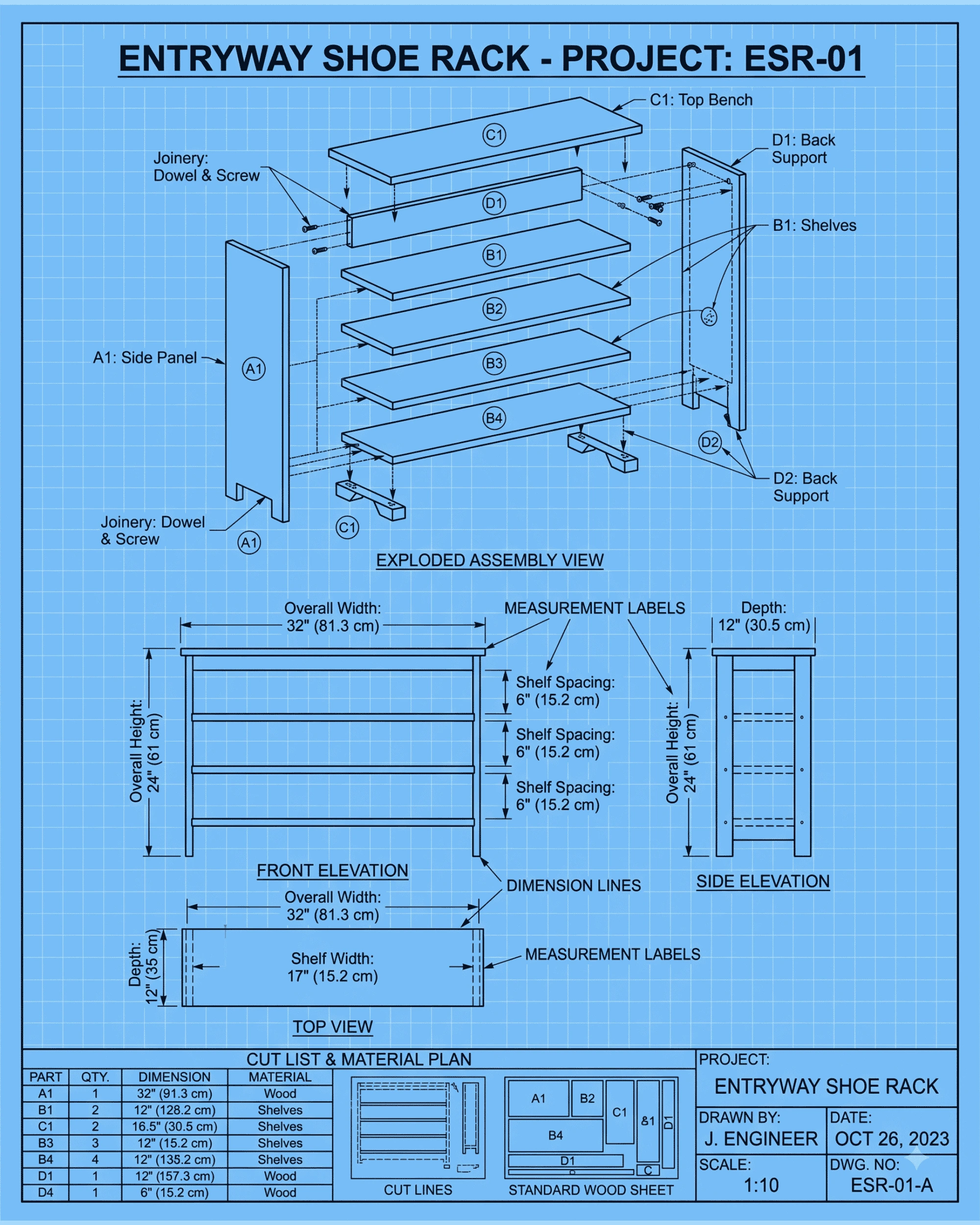 entryway-shoe-rack-blueprint-diy-weekend-woodworking-project-beginners-teds-plan