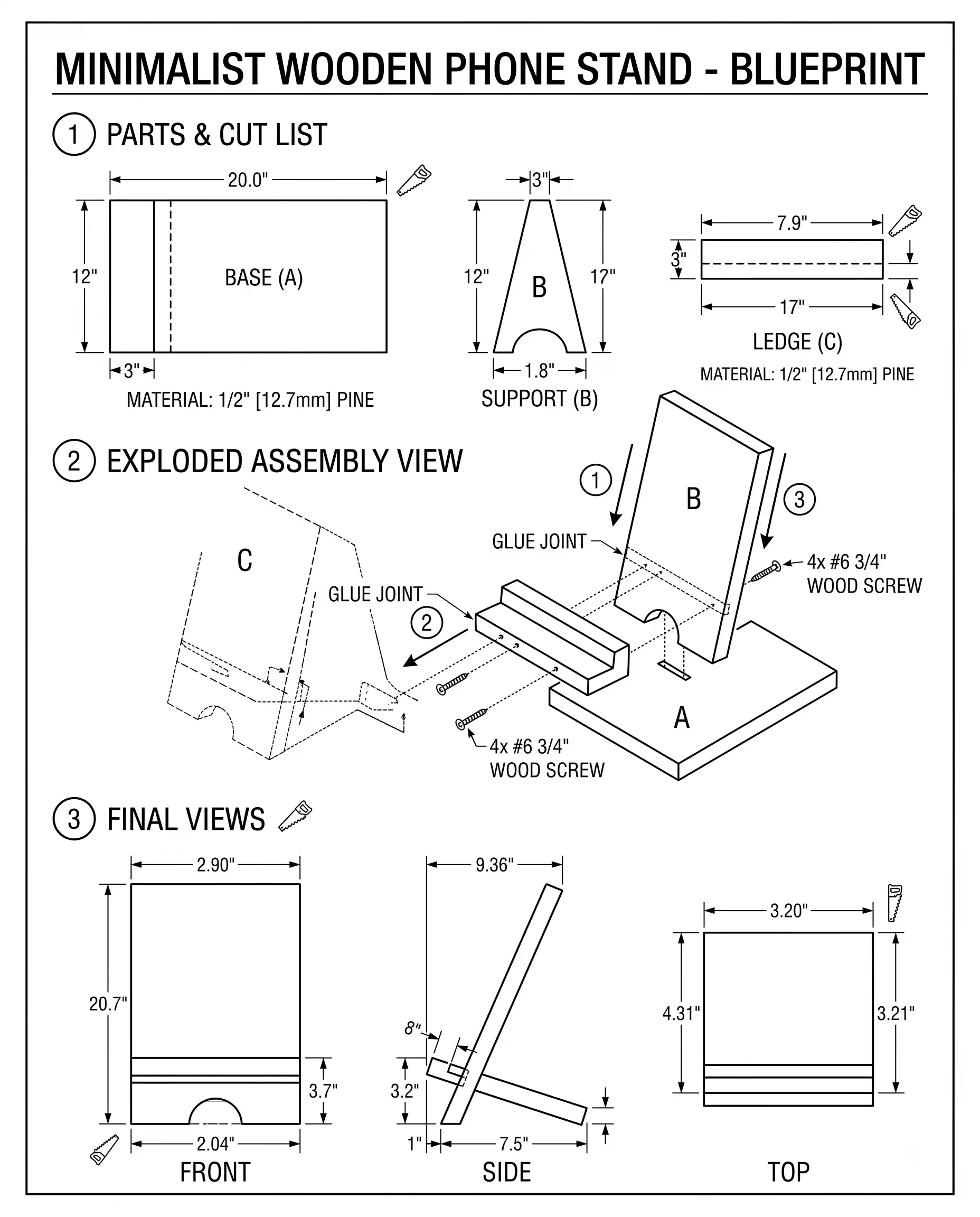 wooden-phone-stand-blueprint-easy-diy-weekend-project-beginners-teds-woodworking