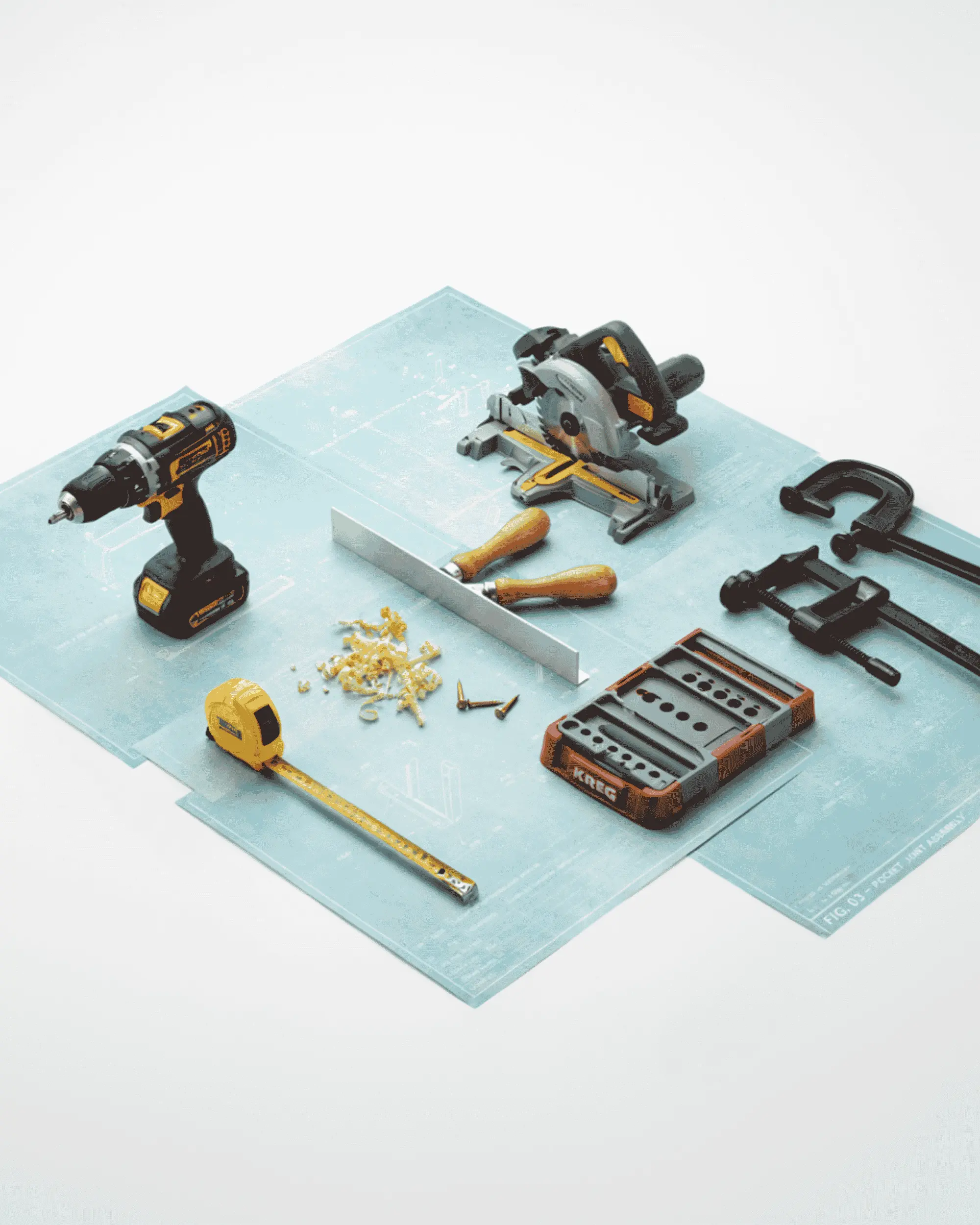 woodworking‑tools‑flat‑lay‑blueprint‑style‑setup