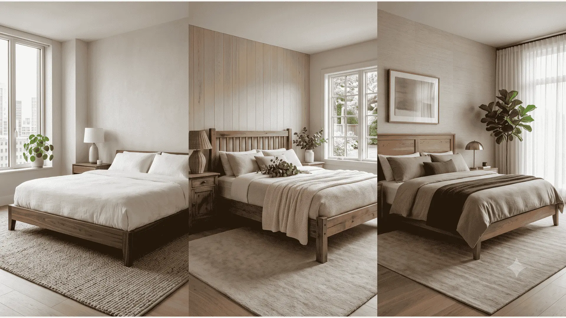 diy-wooden-bed-frame-styles-platform-farmhouse-modern-panel-bedroom-designs